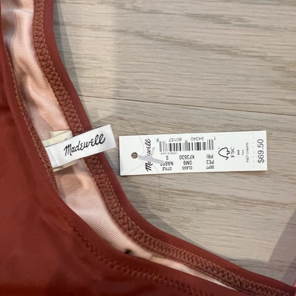 Madewell Second Wave Cutout One-Piece Swimsuit in Colorblock Size Small - NWT - Picture 7 of 7